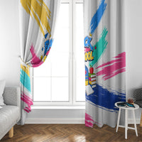 Back To School Window Curtain New Year New Chapter Colorful Paint Splatter
