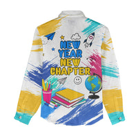 Back To School Women Casual Shirt New Year New Chapter Colorful Paint Splatter