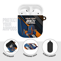 Personalized Back To School AirPods Case Student Backpack Basketball Geometric Stripes