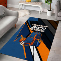 Personalized Back To School Area Rug Student Backpack Basketball Geometric Stripes