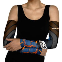 Personalized Back To School Arm Sleeves Student Backpack Basketball Geometric Stripes
