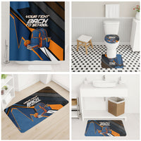 Personalized Back To School Bathroom Set Student Backpack Basketball Geometric Stripes
