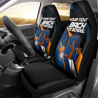 Personalized Back To School Car Seat Cover Student Backpack Basketball Geometric Stripes