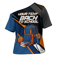 Personalized Back To School Cross Shoulder Shirt Student Backpack Basketball Geometric Stripes