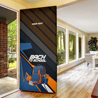 Personalized Back To School Door Cover Student Backpack Basketball Geometric Stripes