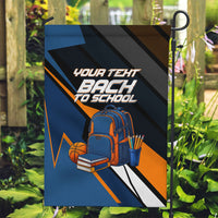 Personalized Back To School Garden Flag Student Backpack Basketball Geometric Stripes