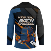 Personalized Back To School Hockey Jersey Student Backpack Basketball Geometric Stripes