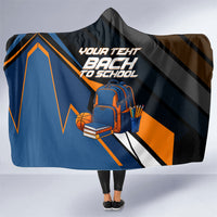 Personalized Back To School Hooded Blanket Student Backpack Basketball Geometric Stripes