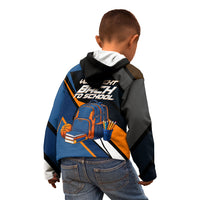 Personalized Back To School Kid Hoodie Student Backpack Basketball Geometric Stripes
