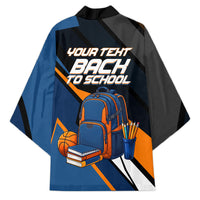 Personalized Back To School Kimono Student Backpack Basketball Geometric Stripes