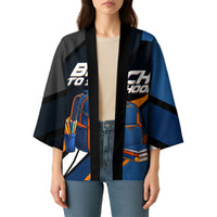 Personalized Back To School Kimono Student Backpack Basketball Geometric Stripes