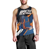 Personalized Back To School Men Tank Top Student Backpack Basketball Geometric Stripes