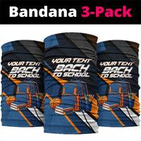 Personalized Back To School Neck Gaiter Student Backpack Basketball Geometric Stripes