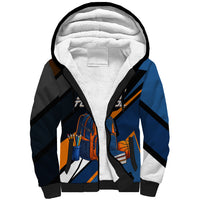 Personalized Back To School Sherpa Hoodie Student Backpack Basketball Geometric Stripes