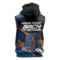 Personalized Back To School Sleeveless Hoodie Student Backpack Basketball Geometric Stripes