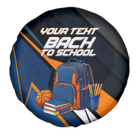 Personalized Back To School Spare Tire Cover Student Backpack Basketball Geometric Stripes