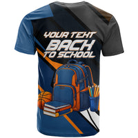 Personalized Back To School T Shirt Student Backpack Basketball Geometric Stripes