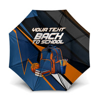 Personalized Back To School Umbrella Student Backpack Basketball Geometric Stripes