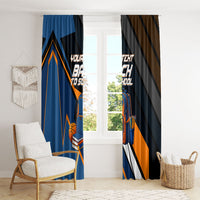 Personalized Back To School Window Curtain Student Backpack Basketball Geometric Stripes