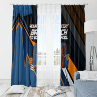 Personalized Back To School Window Curtain Student Backpack Basketball Geometric Stripes