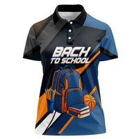 Personalized Back To School Women Polo Shirt Student Backpack Basketball Geometric Stripes