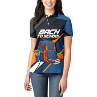 Personalized Back To School Women Polo Shirt Student Backpack Basketball Geometric Stripes