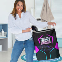 Personalized Night Race Division Laundry Basket Cyberpunk Racing Synthwave Motorsport Neon Graphic