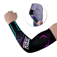 Personalized Night Race Division Arm Sleeves Cyberpunk Racing Synthwave Motorsport Neon Graphic