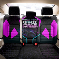 Personalized Night Race Division Back Car Seat Cover Cyberpunk Racing Synthwave Motorsport Neon Graphic