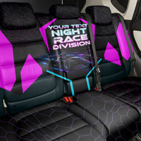 Personalized Night Race Division Back Car Seat Cover Cyberpunk Racing Synthwave Motorsport Neon Graphic