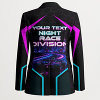 Personalized Night Race Division Blazer Cyberpunk Racing Synthwave Motorsport Neon Graphic