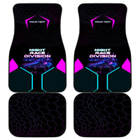 Personalized Night Race Division Car Mats Cyberpunk Racing Synthwave Motorsport Neon Graphic