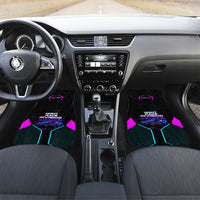 Personalized Night Race Division Car Mats Cyberpunk Racing Synthwave Motorsport Neon Graphic