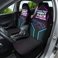 Personalized Night Race Division Car Seat Cover Cyberpunk Racing Synthwave Motorsport Neon Graphic