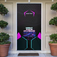Personalized Night Race Division Door Cover Cyberpunk Racing Synthwave Motorsport Neon Graphic