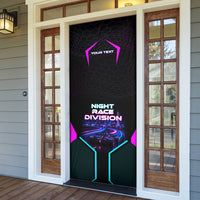 Personalized Night Race Division Door Cover Cyberpunk Racing Synthwave Motorsport Neon Graphic