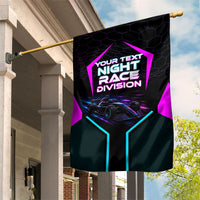Personalized Night Race Division Garden Flag Cyberpunk Racing Synthwave Motorsport Neon Graphic
