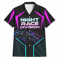 Personalized Night Race Division Hawaiian Shirt Cyberpunk Racing Synthwave Motorsport Neon Graphic