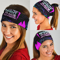 Personalized Night Race Division Neck Gaiter Cyberpunk Racing Synthwave Motorsport Neon Graphic