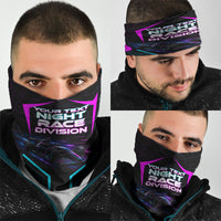 Personalized Night Race Division Neck Gaiter Cyberpunk Racing Synthwave Motorsport Neon Graphic