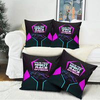Personalized Night Race Division Pillow Cover Cyberpunk Racing Synthwave Motorsport Neon Graphic