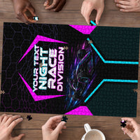 Personalized Night Race Division Puzzle Cyberpunk Racing Synthwave Motorsport Neon Graphic