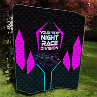 Personalized Night Race Division Quilt Cyberpunk Racing Synthwave Motorsport Neon Graphic
