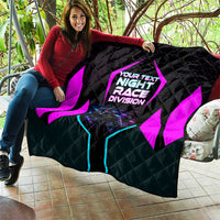 Personalized Night Race Division Quilt Cyberpunk Racing Synthwave Motorsport Neon Graphic