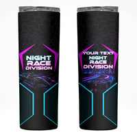 Personalized Night Race Division Skinny Tumbler Cyberpunk Racing Synthwave Motorsport Neon Graphic