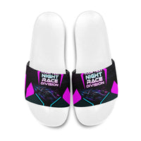 Personalized Night Race Division Slide Sandals Cyberpunk Racing Synthwave Motorsport Neon Graphic