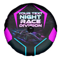 Personalized Night Race Division Spare Tire Cover Cyberpunk Racing Synthwave Motorsport Neon Graphic