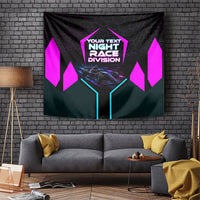Personalized Night Race Division Tapestry Cyberpunk Racing Synthwave Motorsport Neon Graphic