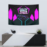 Personalized Night Race Division Tapestry Cyberpunk Racing Synthwave Motorsport Neon Graphic