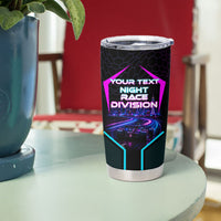 Personalized Night Race Division Tumbler Cup Cyberpunk Racing Synthwave Motorsport Neon Graphic